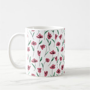 Whimsical Floral Mok - Kleurrijke Scribbly Flowers