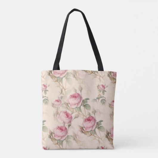 Whimsical Floral Monogrammed Tote Bag (Achterkant)