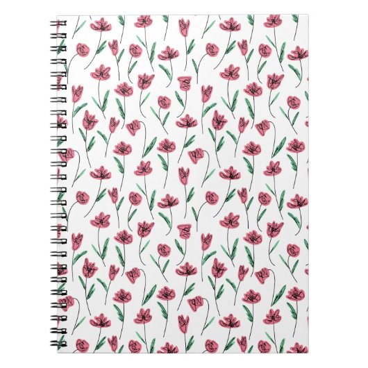 Whimsical Floral Notitieboek - Krabbelige bloemen (Voorkant)
