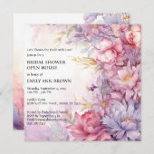 Whimsical Floral Open House Vrijgezellenfeest Kaart (Voorkant / Achterkant)