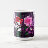 Whimsical Floral Paarse Black Pink Daisy Daffodil Koffiemok (Center)