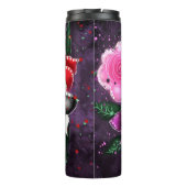 Whimsical Floral Paarse Black Pink Daisy Daffodil Thermosbeker (Achterkant)