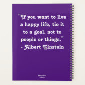 Whimsical Floral Paarse Zwarte Roze Bloemen Planner (Achterkant)