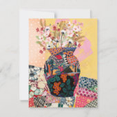 Whimsical Floral Paper Collage Gemengd Wenskaart Bedankkaart (Voorkant)