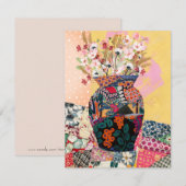 Whimsical Floral Paper Collage Gemengd Wenskaart Bedankkaart (Voorkant / Achterkant)