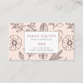 Whimsical Floral Pattern Doula of vroedvrouw Kortingskaartje