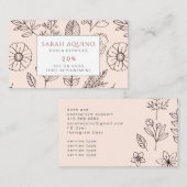 Whimsical Floral Pattern Doula of vroedvrouw Kortingskaartje (Voorkant / Achterkant)