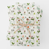 Whimsical Floral Pattern – Hand-Drawn Wildflower  Inpakpapier Vel (In situ)