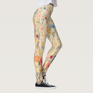 Whimsical Floral Pattern Leggings