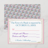 WHIMSICAL FLORAL PATTERN RSVP (Voorkant / Achterkant)
