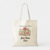 Whimsical Floral Personalized Best Mom Tote Bag (Achterkant)