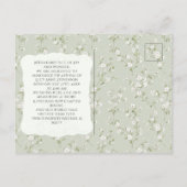 Whimsical Floral Photo Baby Birth Aankondigingskaart (Achterkant)