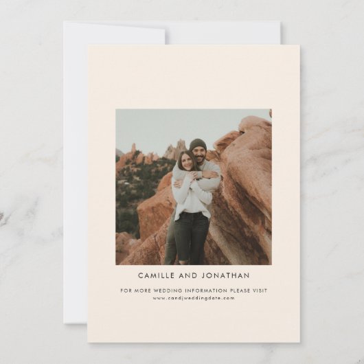 Whimsical Floral Photo Save the Date (Achterkant)