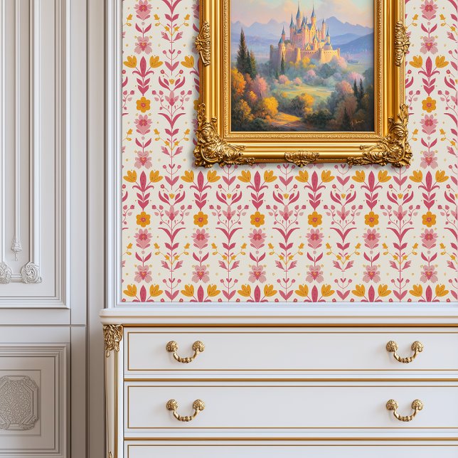 Whimsical Floral Princesscore Behang (Whimsical Floral Princesscore Wallpaper)