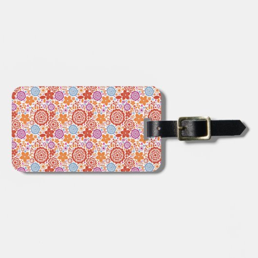 Whimsical Floral Print Bagagelabel (Voorkant horizontaal)