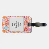 Whimsical Floral Print Bagagelabel (Achterkant horizontaal)