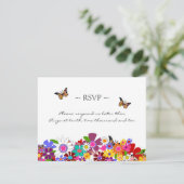 Whimsical Floral Reply Cards RSVP Kaartje (Staand voorkant)