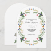 Whimsical floral Retirement Party  Kaart (Voorkant / Achterkant)