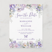 Whimsical Floral Romantische Bruiloft Save the Dat Briefkaart (Voorkant)