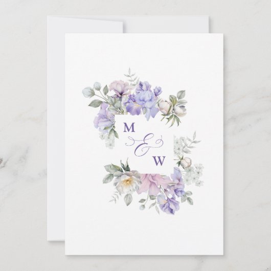 Whimsical Floral Romantische Tuin Bruiloft Kaart (Achterkant)