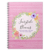 Whimsical Floral Rozen & Rustic Pink Wood Girly Notitieboek (Voorkant)