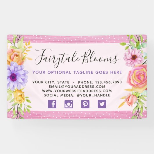 Whimsical Floral Rozen & Rustic Pink Wood Girly Spandoek (Horizontaal)