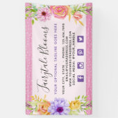 Whimsical Floral Rozen & Rustic Pink Wood Girly Spandoek (Verticaal)