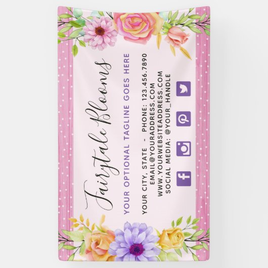 Whimsical Floral Rozen & Rustic Pink Wood Girly Spandoek (Verticaal)