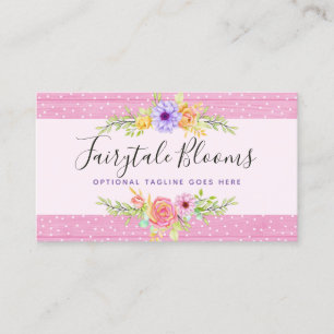 Whimsical Floral Rozen & Rustic Pink Wood Girly Visitekaartje
