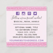 Whimsical Floral Rozen & Rustic Wood Social Media Vierkante Visitekaartje (Achterkant)