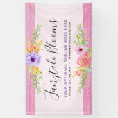 Whimsical Floral Rozen Rustiek Roze Girly Simpel Spandoek (Verticaal)