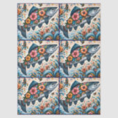 Whimsical Floral Salmon Fish Decoupage Tissuepapier (Voorkant)
