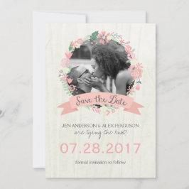Whimsical Floral Save the Date Photo Card