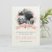 Whimsical Floral Save the Date Photo Card (Staand voorkant)
