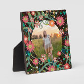 Whimsical Floral Schattigee foto Gepersonaliseerd Fotoplaat (Voorkant)