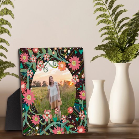 Whimsical Floral Schattigee foto Gepersonaliseerd Fotoplaat