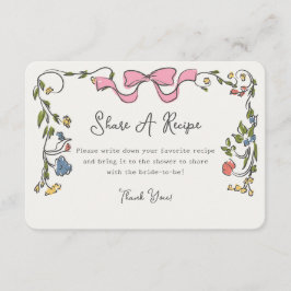 Whimsical Floral Share Een recept Uitnodigen Invoe Informatiekaartje