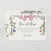 Whimsical Floral Share Een recept Uitnodigen Invoe Informatiekaartje (Voorkant / Achterkant)