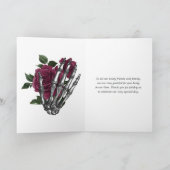 Whimsical Floral Skeleton Gothic Wedding Bedankkaart (Binnen)