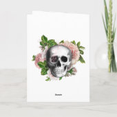 Whimsical Floral Skeleton Gothic Wedding Dank je Bedankkaart (Achterkant)