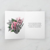 Whimsical Floral Skeleton Gothic Wedding Dank je Bedankkaart (Binnen)