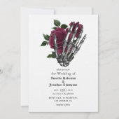 Whimsical Floral Skeleton Gothic Wedding Kaart (Voorkant)