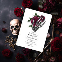 Whimsical Floral Skeleton Gothic Wedding