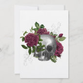 Whimsical Floral Skull Gothic Wedding Invitation Kaart (Achterkant)