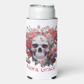 Whimsical Floral Skull Seltzer Blikjeskoeler (Seltzer Achterkant)