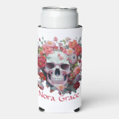 Whimsical Floral Skull Seltzer Blikjeskoeler (Seltzer Voorkant)