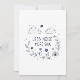 Whimsical Floral Soul Quote Line Art Feestdagenkaart