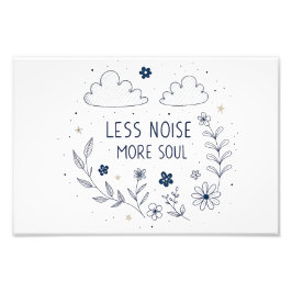 Whimsical Floral Soul Quote Line Art Foto Afdruk