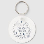 Whimsical Floral Soul Quote Line Art Sleutelhanger (Voorkant)