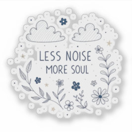 Whimsical Floral Soul Quote Line Art Sticker